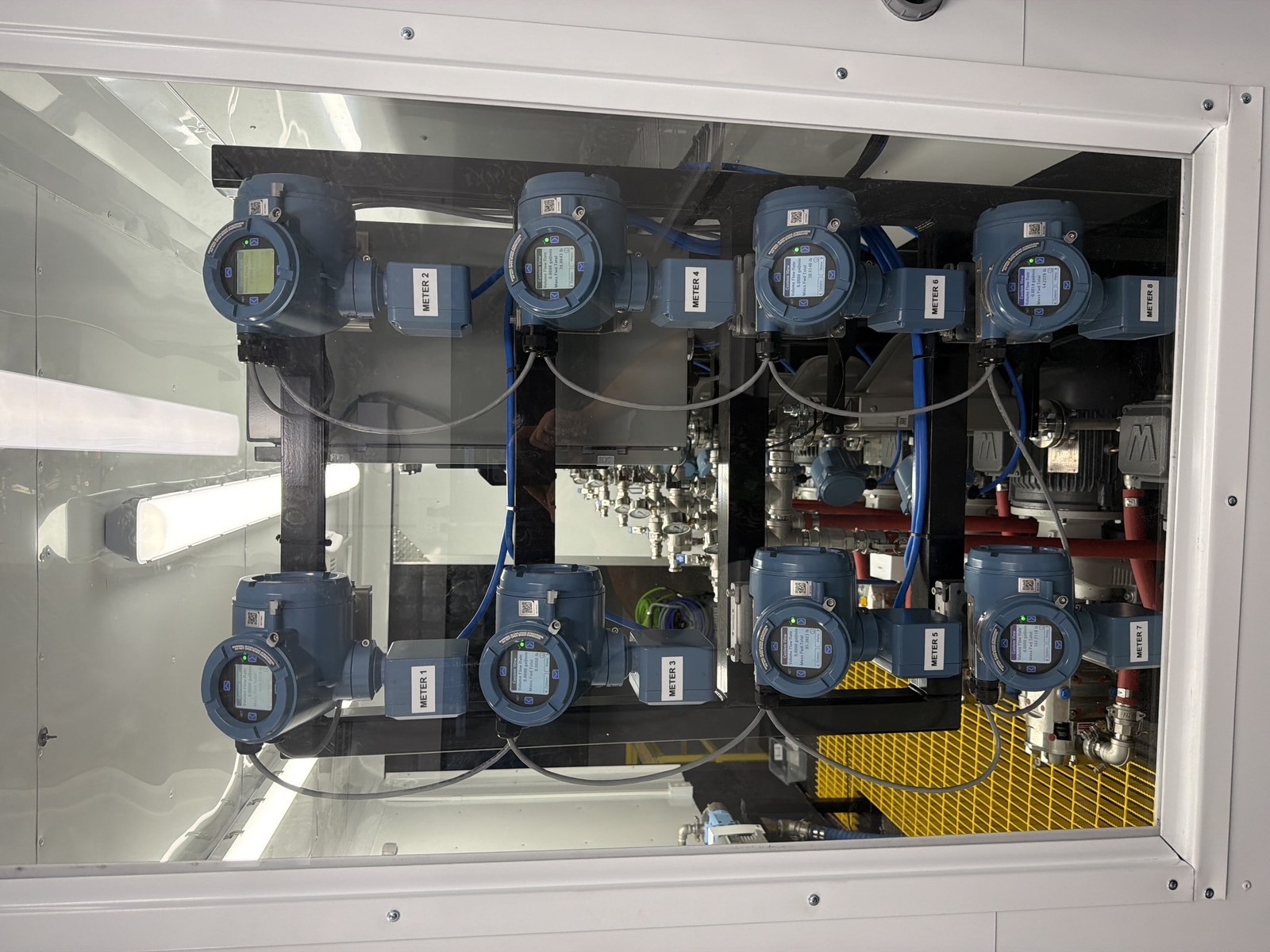 Coriolis meters inside the Matrix Chem Add Trailer