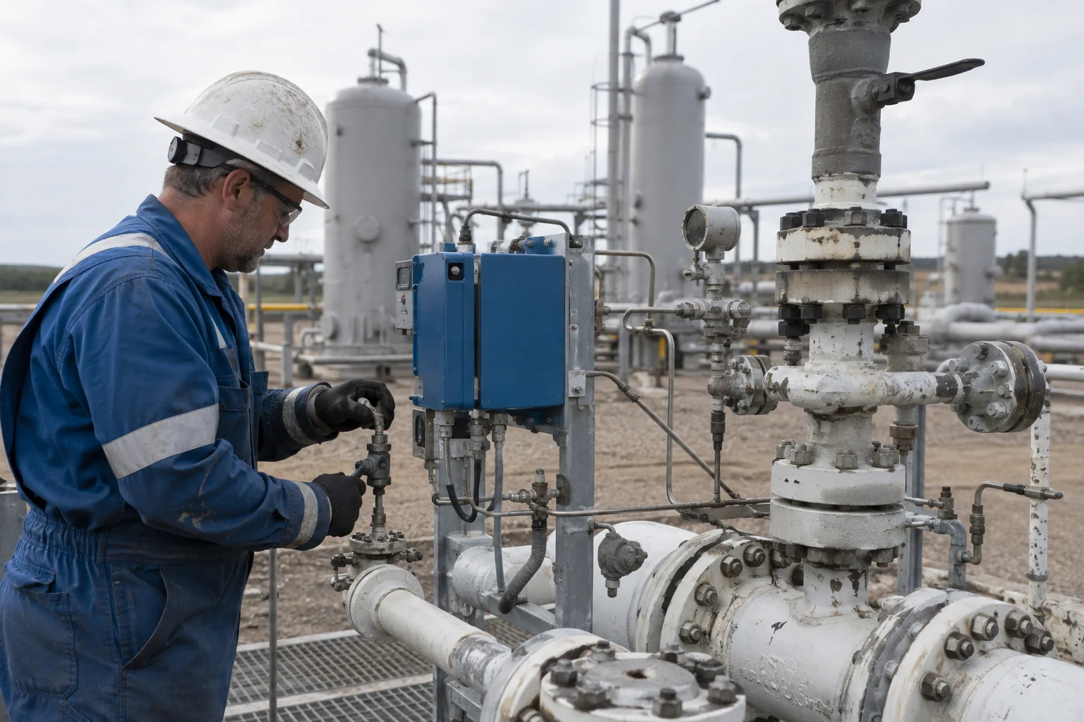 Chemical-injection lines and metering equipment at a production manifold